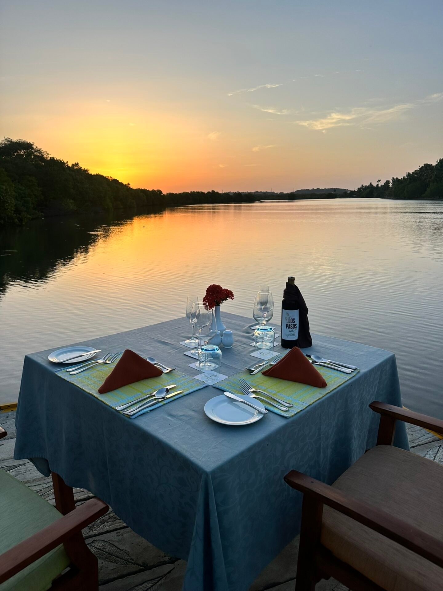 Candlelight dinner on the Floating Deck at Amaranthé Bay, Trincomalee